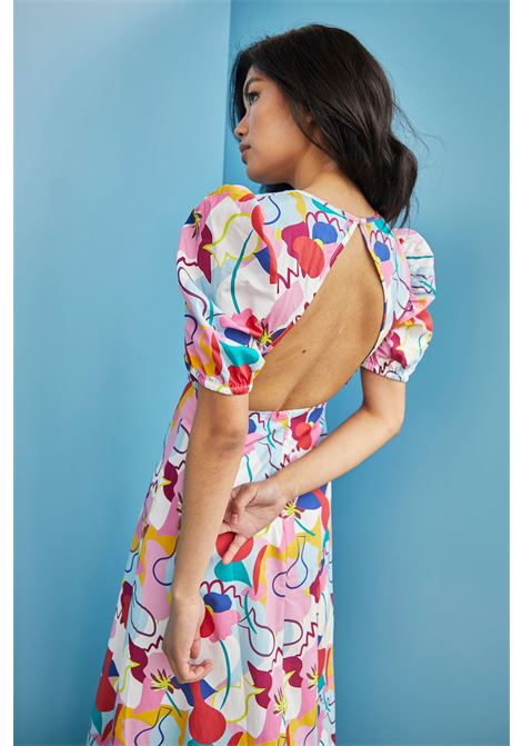 LADIES DRESS-ABSTRACT RAINBOW PRINT GLAMOROUS | Abiti | CA0261ABSTRACT RAINBOW PRINT